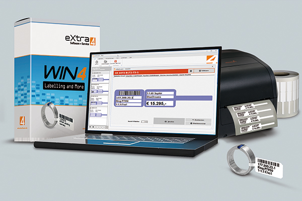 Main-Release Etikettendruck Software eXtra4-win4 zum Auszeichnen von Schmuck und Uhren