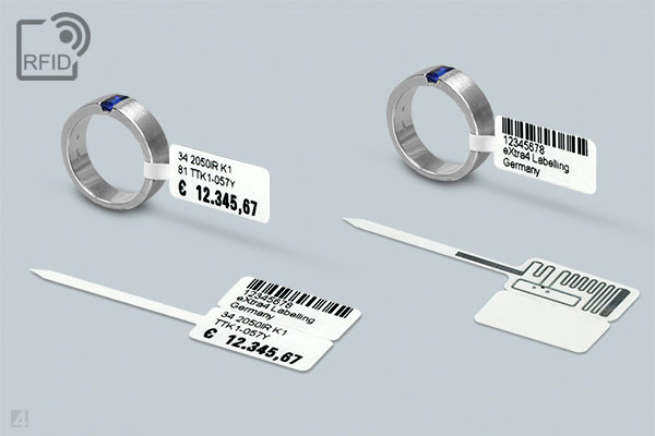 RFID jewellery label with loop, UHF
