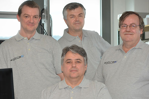 The eXtra4 Software-Team (from left): Kay Sonntag, Alex Schickel, Hartmut Kasper, (front) Thomas Peters
