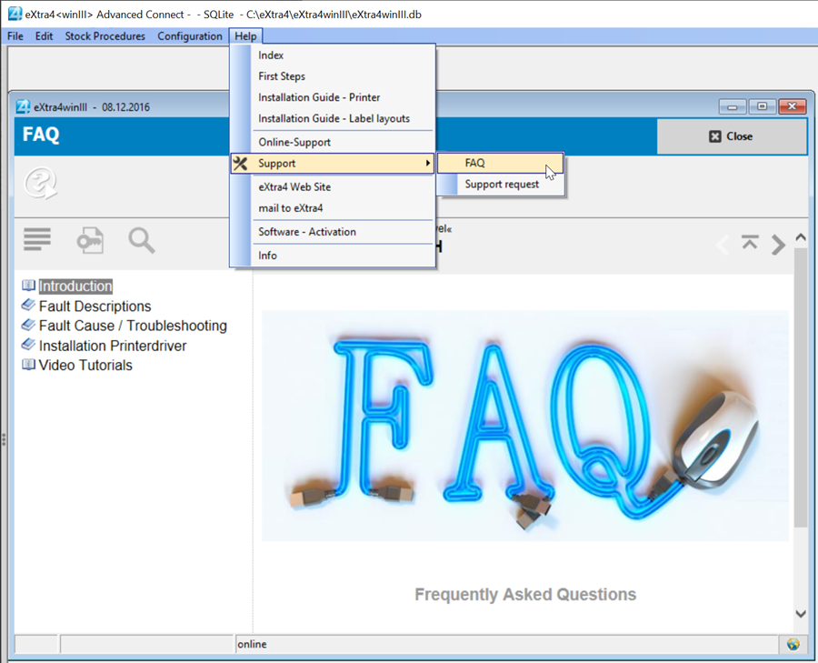 window label printing software extra4 FAQ section